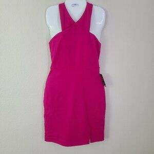 Express Fuchsia Pink Cross Neck Bodycon Dress Size Women's 6 New